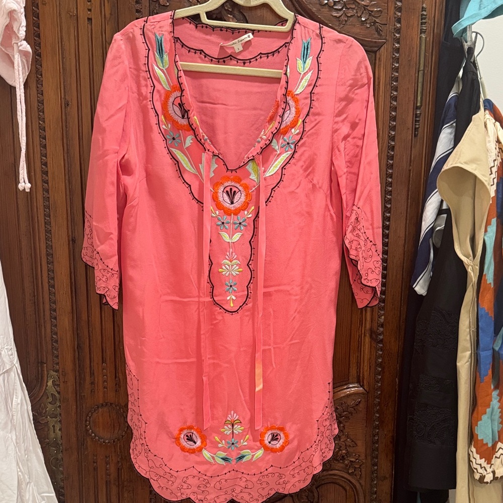 Nanette Lepore Coral Embroidered Tunic